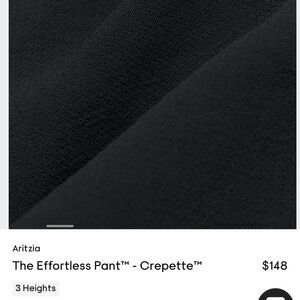 Aritzia Crepette Pant in Classic Black Effortless
